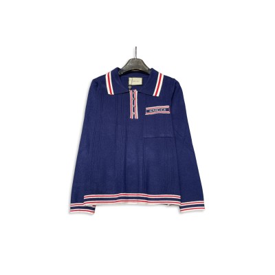 GUCCI KNITTED POLO COLLAR TOP